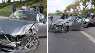 Sancaktepe'de Otomobil Takla Attı, Sürücü Kendini Yolda Buldu!