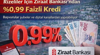 Rizeliler İçin Ziraat Bankası’ndan %0,99 Faizli Kredi