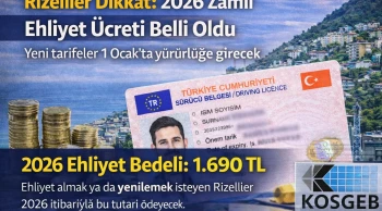Rizeliler Dikkat: 2026 Zamlı Ehliyet Ücreti Belli Oldu