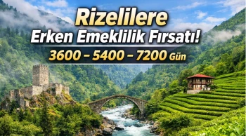 Rizeliler İçin Erken Emeklilik Fırsatı: 3600 – 5400 – 7200 Gün Düzenlemesi