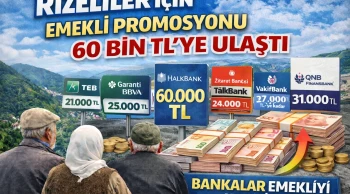 Rizeliler İçin Emekli Promosyonu 60 Bin TL’ye Ulaştı