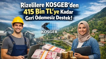 Rizeliler İçin KOSGEB’den 415 Bin TL’ye Kadar Geri Ödemesiz Destek