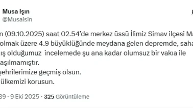 Kütahya Valisi Işın: Simav'daki depremde olumsuz durum yok, saha çalışmaları sürüyor