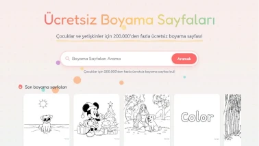 Doğum Günü Partisine Boyama Sayfası Masası Kurulumu