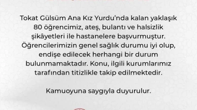Tokat’ta KYK Yurdunda 80 Öğrenci Gıda Zehirlenmesi Şüphesiyle Hastaneye Başvurdu