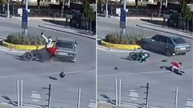 Amasya’da motosiklet havada takla attı: Sürücü yaralandı