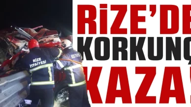 Rize'de Korkunç Kaza: 1 ölü, 1 yaralı