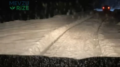 Rize'nin yüksek yerlerine kar yağdı