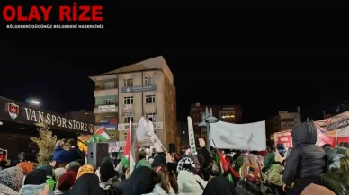 Van’da Gazze için tekbir sesleri yükseldi