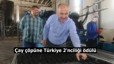 Çay çöpüne Türkiye 2'nciliği ödülü