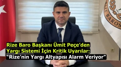 Rize Baro Başkanı Ümit Peçe’den Yargı Sistemi İçin Kritik Uyarılar: “Rize’nin Yargı Altyapısı Alarm Veriyor”