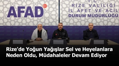 Rize'de Yoğun Yağışlar Sel ve Heyelanlara Neden Oldu, Müdahaleler Devam Ediyor