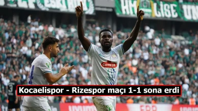 Kocaelispor - Rizespor maçı 1-1 sona erdi, her iki takım birer puanla ayrıldı