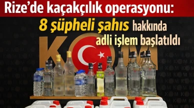 Rize’de kaçakçılık operasyonu: 8 şüpheli şahıs hakkında adli işlem başlatıldı