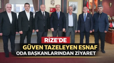 Rize’de Güven Tazeleyen Esnaf Oda Başkanlarından Ziyaret