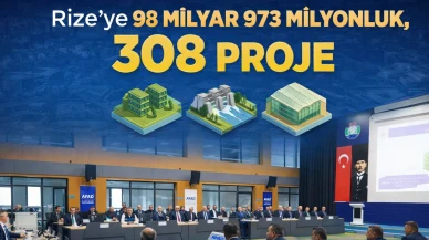 Rize'ye 98 Milyar 973 Milyonluk, 308 proje