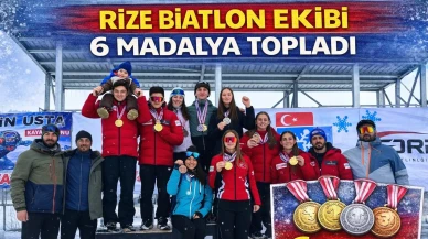 Rize Biathlon ekibi 6 madalya topladı