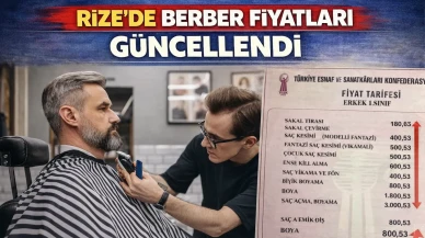 Rize'de Berber Fiyatları Güncellendi