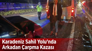 Karadeniz Sahil Yolu’nda Arkadan Çarpma Kazası