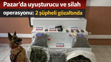 Pazar’da uyuşturucu ve silah operasyonu: 2 şüpheli gözaltında