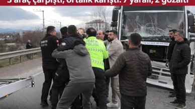 3 araç çarpıştı, ortalık karıştı: 7 yaralı, 2 gözaltı