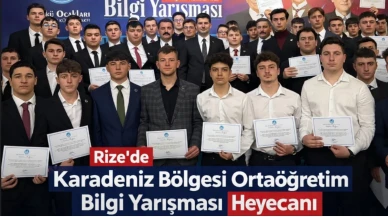 Rize’de Karadeniz Bölgesi Ortaöğretim Bilgi Yarışması Heyecanı