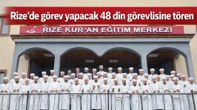 Rize’de görev yapacak 48 din görevlisine tören