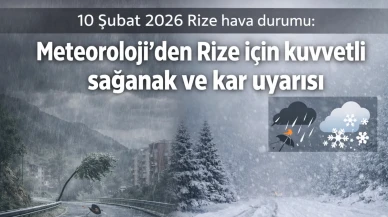 10 Şubat 2026 Rize hava durumu: Meteoroloji’den Rize için kuvvetli sağanak ve kar uyarısı