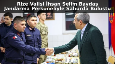 Rize Valisi İhsan Selim Baydaş Jandarma Personeliyle Sahurda Buluştu