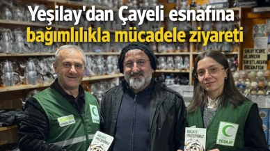 Yeşilay’dan Çayeli esnafına bağımlılıkla mücadele ziyareti