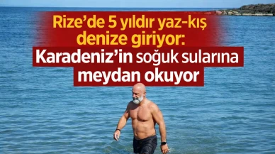 Rize’de 5 yıldır yaz-kış denize giriyor: Karadeniz’in soğuk sularına meydan okuyor
