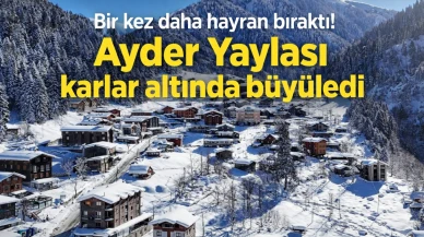 Bir kez daha hayran bıraktı! Ayder Yaylası karlar altında büyüledi