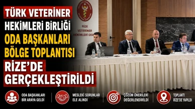 Türk Veteriner Hekimleri Birliği Oda Başkanları Bölge Toplantısı, Rize’de gerçekleştirildi
