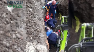 Trabzon'da Göçük Altında Kalan İşçi Yoğun Çabalarla Kurtarıldı