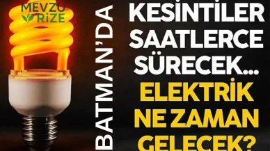 Batman'da 29 Temmuz'da Planlı Elektrik Kesintisi: Merkezde Çok Sayıda Mahalle Etkilenecek