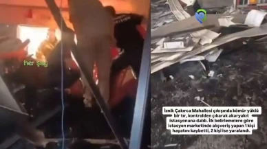 Son Dakika | Kömür yüklü TIR akaryakıt istasyonuna daldı! Bir kişi öldü