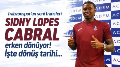 Trabzonspor'un Yeni Transferi Sidny Lopes Cabral, Beklenenden Daha Önce Takıma Katılacak! Dönüş Tarihi Belli Oldu...