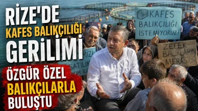 Rize'de kafes balıkçılığı gerilimi: Özgür Özel balıkçılarla buluştu