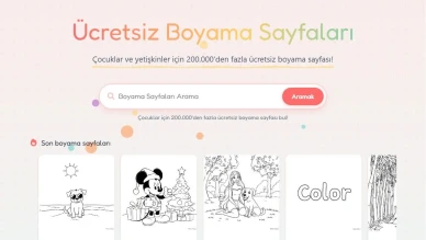 Doğum Günü Partisine Boyama Sayfası Masası Kurulumu