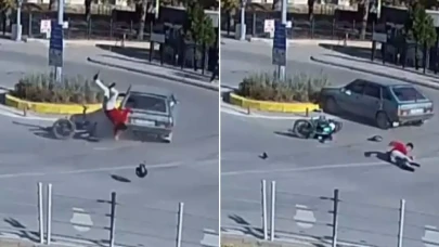 Amasya’da motosiklet havada takla attı: Sürücü yaralandı