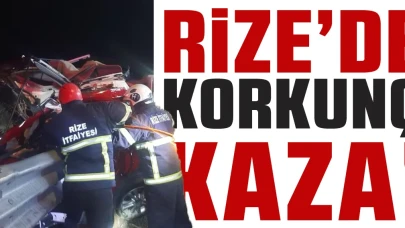 Rize'de Korkunç Kaza: 1 ölü, 1 yaralı