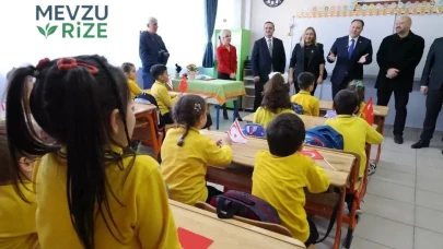KKTC Meclis Başkanı Rize'de okul ziyaretinde bulundu