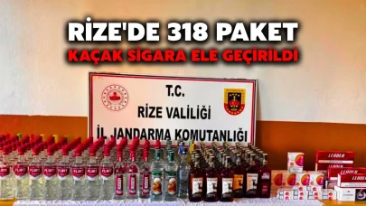 Rize'de jandarma, 318 paket kaçak sigara ele geçirip 9 kişiyi gözaltına aldı