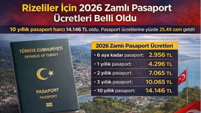 Rizeliler İçin 2026 Zamlı Pasaport Ücretleri Belli Oldu
