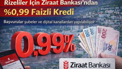 Rizeliler İçin Ziraat Bankası’ndan %0,99 Faizli Kredi