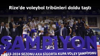 Rize'de voleybol tribünleri doldu taştı