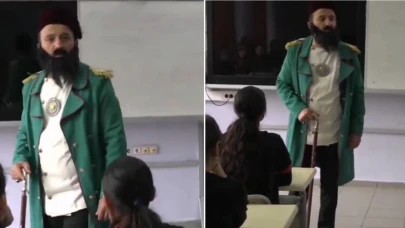 Rize'de tarih öğretmeni 2. Abdülhamid'in kılığına girdi