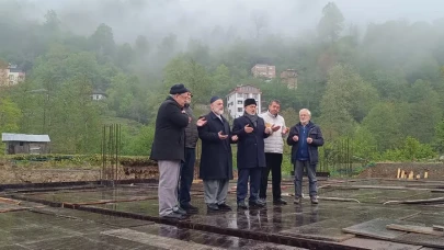 İl Müftüsü Aydın, Çataldere'deki Kur’an kursu inşaatını inceledi, hızlandırılmasını talep etti