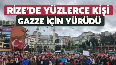 Rize’de yüzlerce kişi Gazze için yürüdü
