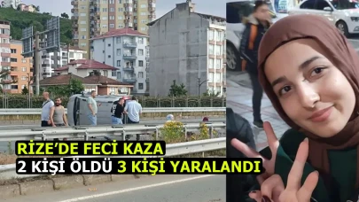 Rize'de Bayram Tatili Dönüşünde Facianın Eşiğinden Dönüldü: 2 Ölüm, 3 Yaralı!